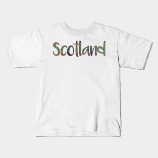 SCOTLAND, Halloween Coloured Tartan Style Design Kids T-Shirt